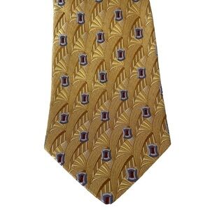 Robert Talbott Best of Class 100% Silk Tie USA 60 inches Gold and Blue